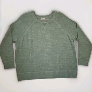 NWOT L.L.Bean 100% Organic Cotton Slub Knit Sweater Sz 1X Heather Green Womens